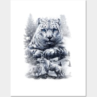 snow leopard Posters and Art